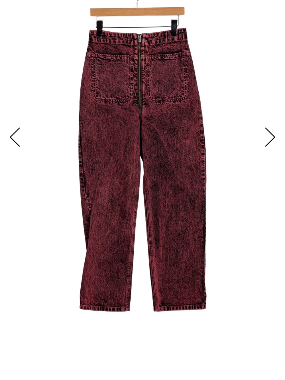 Rachel Comey High-Waist Zip-Back Jeans in Burgundy